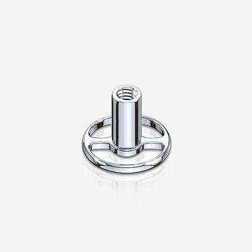 Implant Grade Titanium 4-Hole Dermal Anchor Round Base
